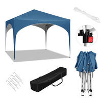 POPUP-GARTENPAVILLON – 3×3 m, wasserdicht, zusammenklappbar, mit halbrundem Dach - Blau, Metall (300/260/300cm) - Kaket