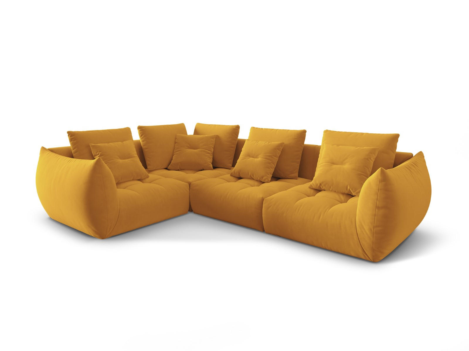 ECKSOFA modular links Bloom aus Samt gelb 3 Sitzplätze - Gelb, Textil (216/316cm) - Micadoni