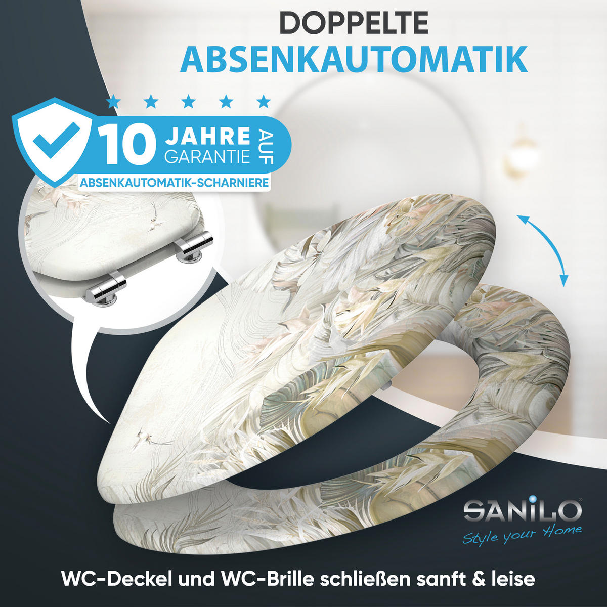 WC Sitz mit Absenkautomatik Hortus - Weiß, Holzwerkstoff (38/6/47cm) - Sanilo