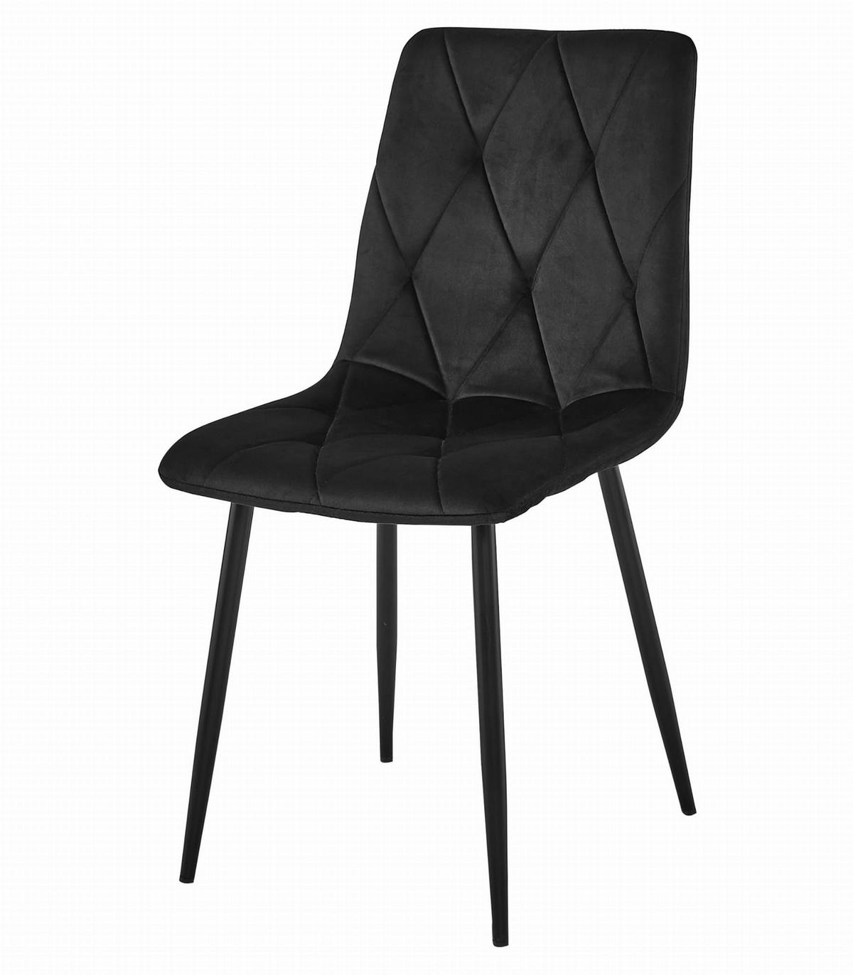ESSTISCH-SET Esstisch Schwarz 120x80 cm Craft Set Mit 4 Stühlen Libra Velours - Schwarz, Kunststoff (80/120/58cm)