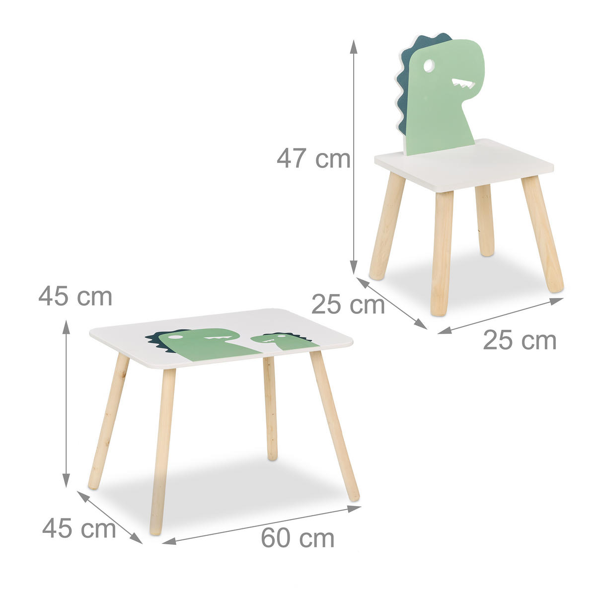 2-TLG.KINDERSITZGRUPPE - Multicolor, Holz/Holzwerkstoff (60/45/45cm) - Relaxdays