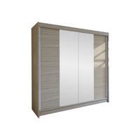 SCHWEBETÜRENSCHRANK Talin II - Silberfarben/Sonoma Eiche, Holzwerkstoff/Metall (180/215/58cm) - MIRJAN24