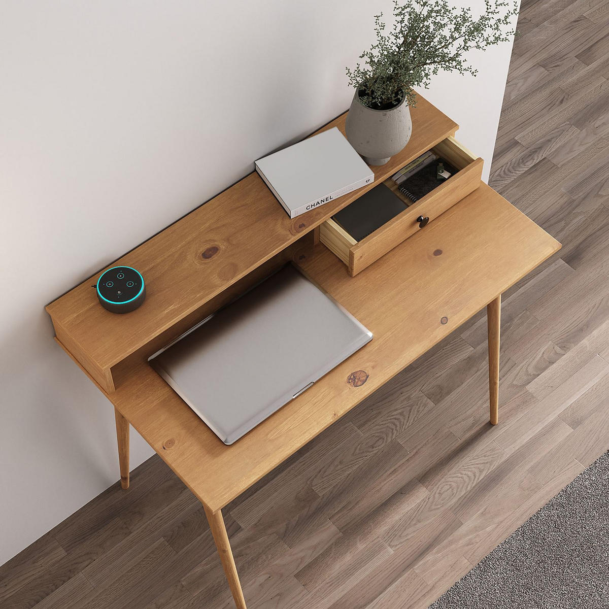 SCHREIBTISCH MALINA braun - Braun, Holz (54/100/86cm) - IDIMEX