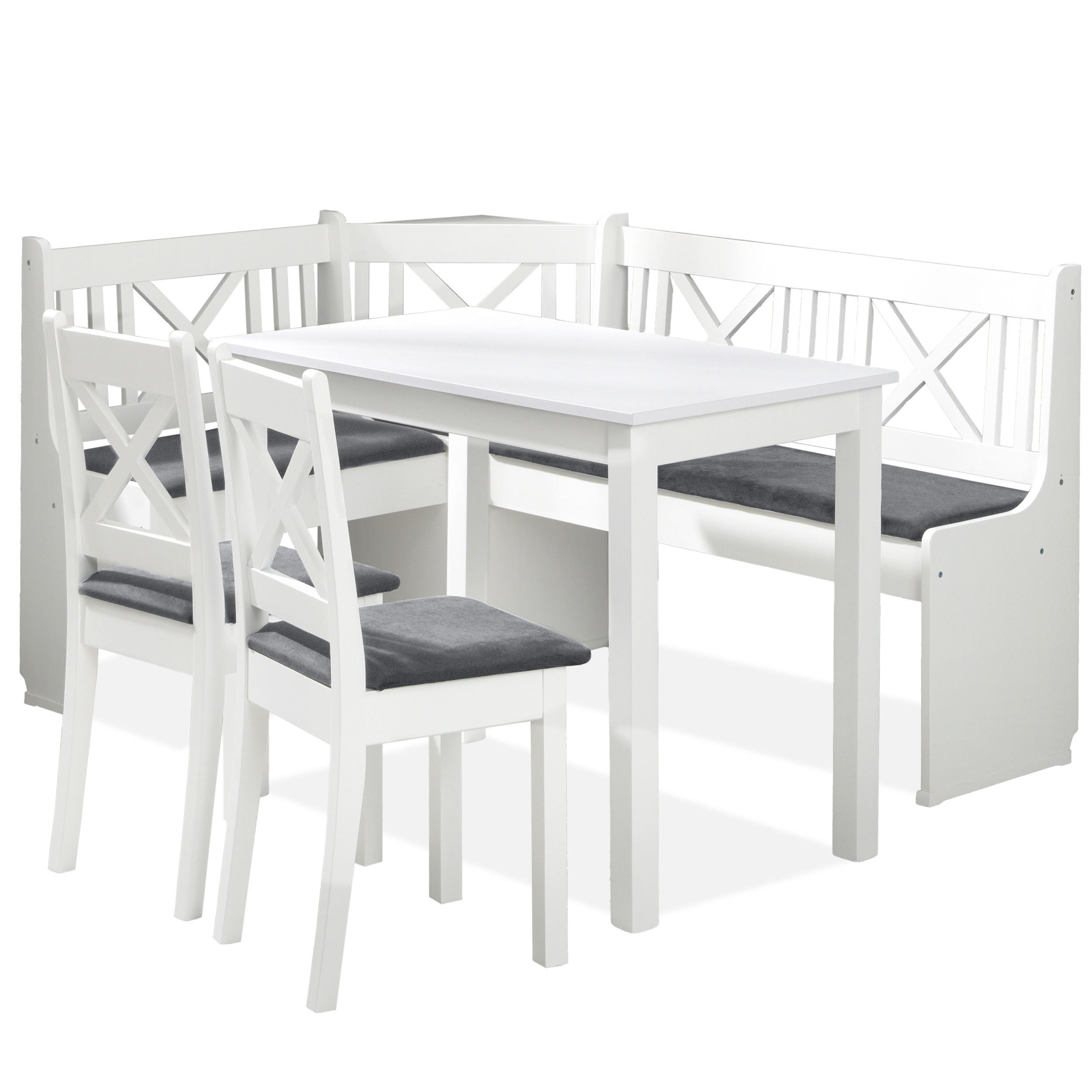 ECKBANKGRUPPE Küchenbank CULIO, Sitzgruppe - Grau, Holz (157/117/87cm) - KONSIMO®