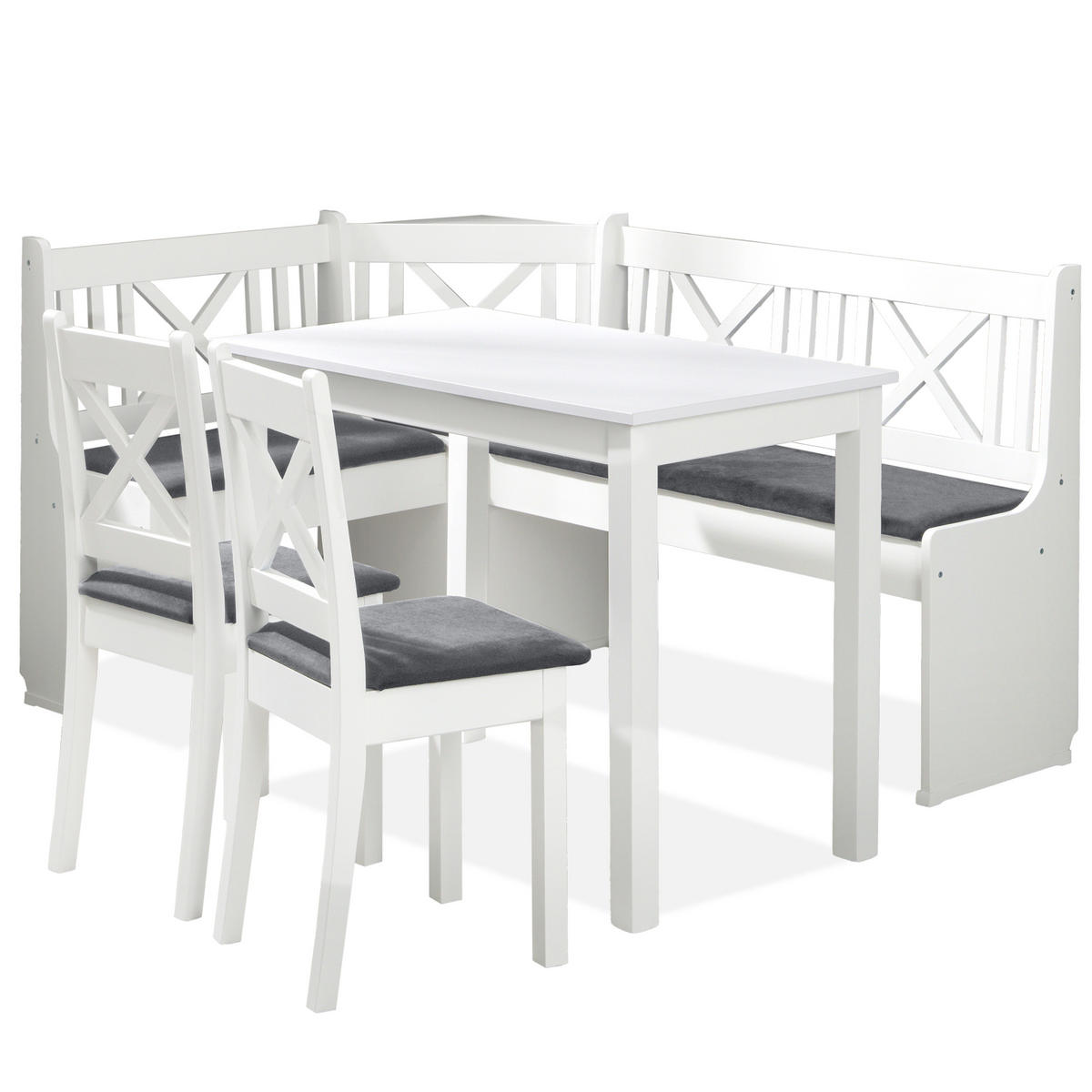ECKBANKGRUPPE Küchenbank CULIO, Sitzgruppe - Grau, Holz (157/117/87cm) - KONSIMO®
