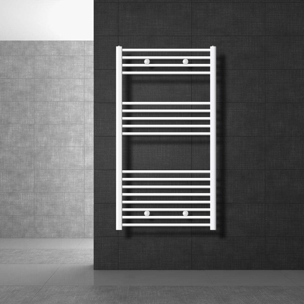 BADHEIZKÖRPER elektrisch Sahara 750x1200 mm Weiß gerade mit Heizstab 1200W Digital - Weiß, Metall (75/120/3cm) - LuxeBath