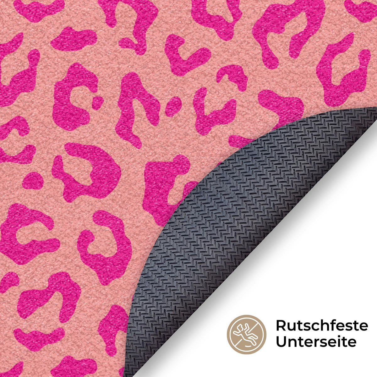 ROHOŽKA Potisk pantera - Růžová - Zvířecí potisk - Minimalistická 90x90 cm - růžová, textil/umělá hmota (90/0.4cm) - MuchoWow