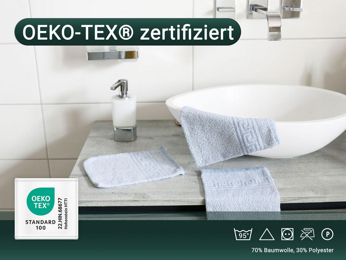 WASCHHANDSCHUH, 20er-Set, 16x22 cm, 70% Baumwolle, 30% Polyester, Blau - Blau, Textil (16/22cm) - Zollner