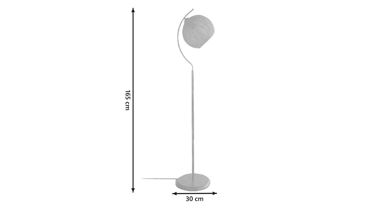 STEHLAMPE VESUVIA Multicolor Metall - Schwarz, Metall (30/30/165cm) - KAWOLA