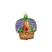 CHRISTBAUMSCHMUCK Obstkorb weiß matt Goldglimmer 8 cm - Multicolor, Metall (0.1/8/0.1cm)