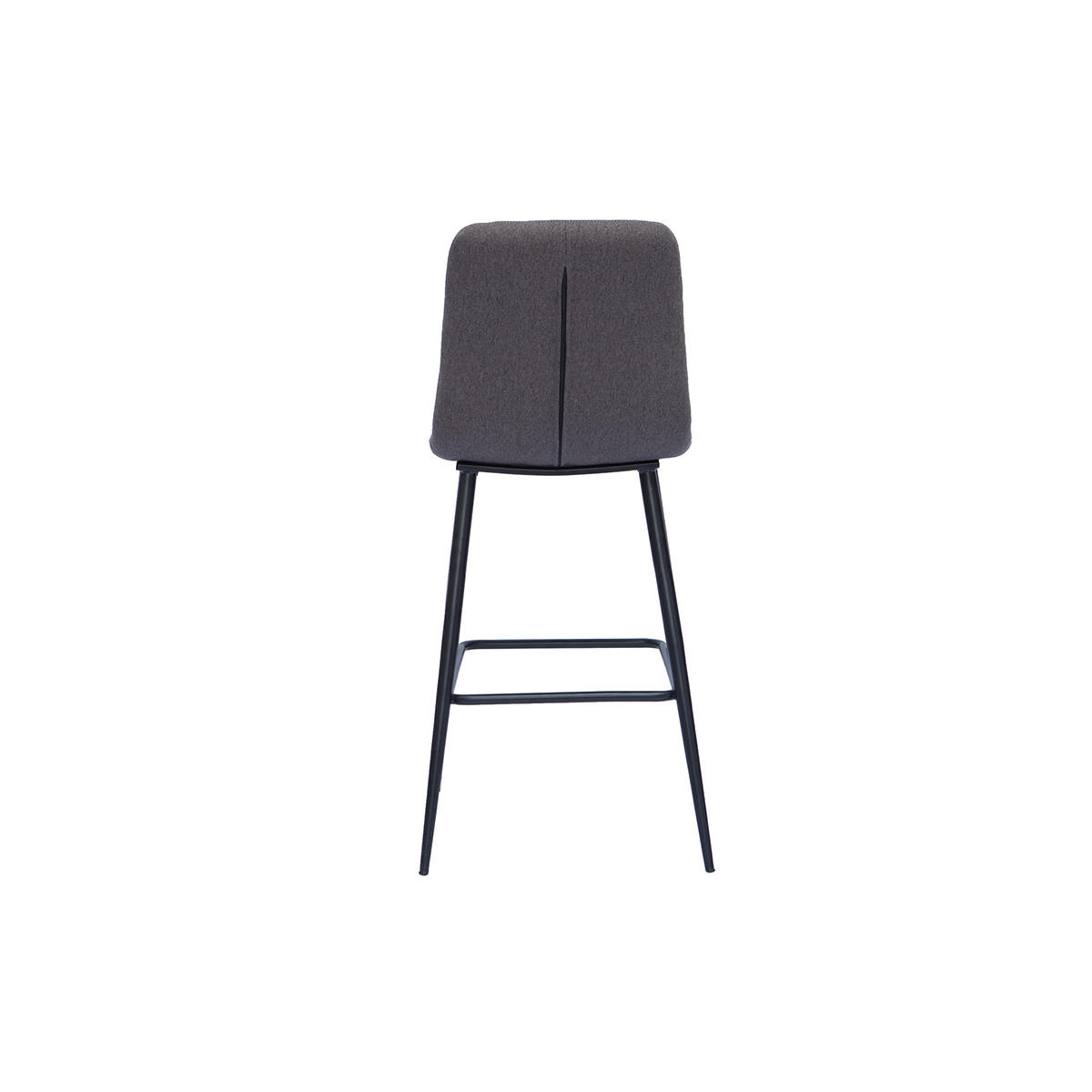 BARHOCKER Grauer Stoff Metall H65 cm 2er-Set ESCAPE - Dunkelgrau, Textil (54/93/43cm) - Miliboo