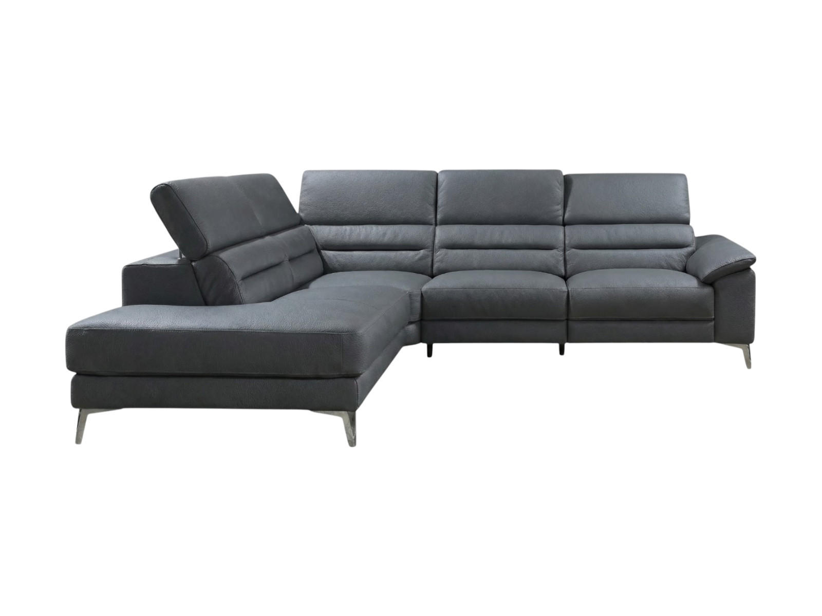 ECKSOFA Tucano Echtleder Anthrazit - Anthrazit, Leder/Metall (232/258cm)