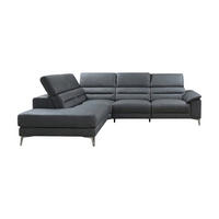 ECKSOFA Tucano Echtleder Anthrazit - Anthrazit, Leder/Metall (232/258cm)