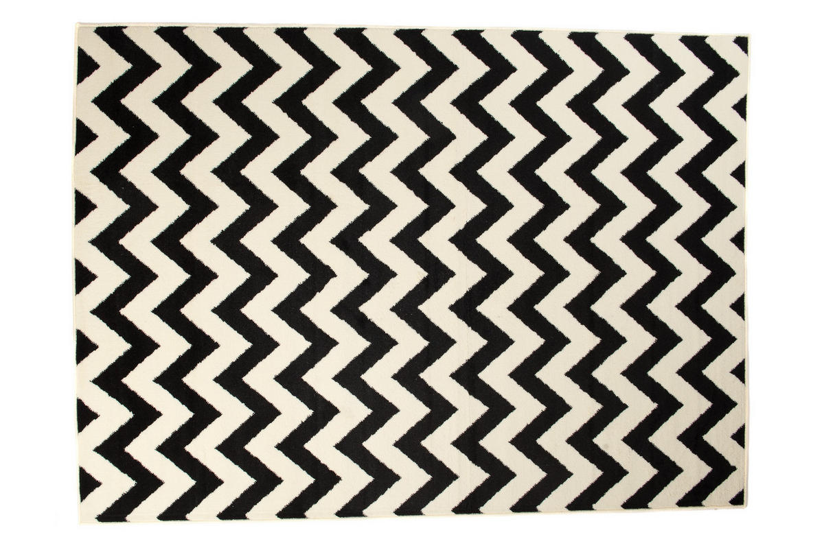 TEPPICH DREAM Schwarz Weiß 120/170 cm - Schwarz/Weiß, Textil (120/170cm) - Tapiso