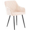 ESSZIMMERSTUHL Shyva Samt, Gestell Metall matt Schwarz Beige - Schwarz/Naturfarben, Textil/Metall (47/84/44cm) - TPFLiving