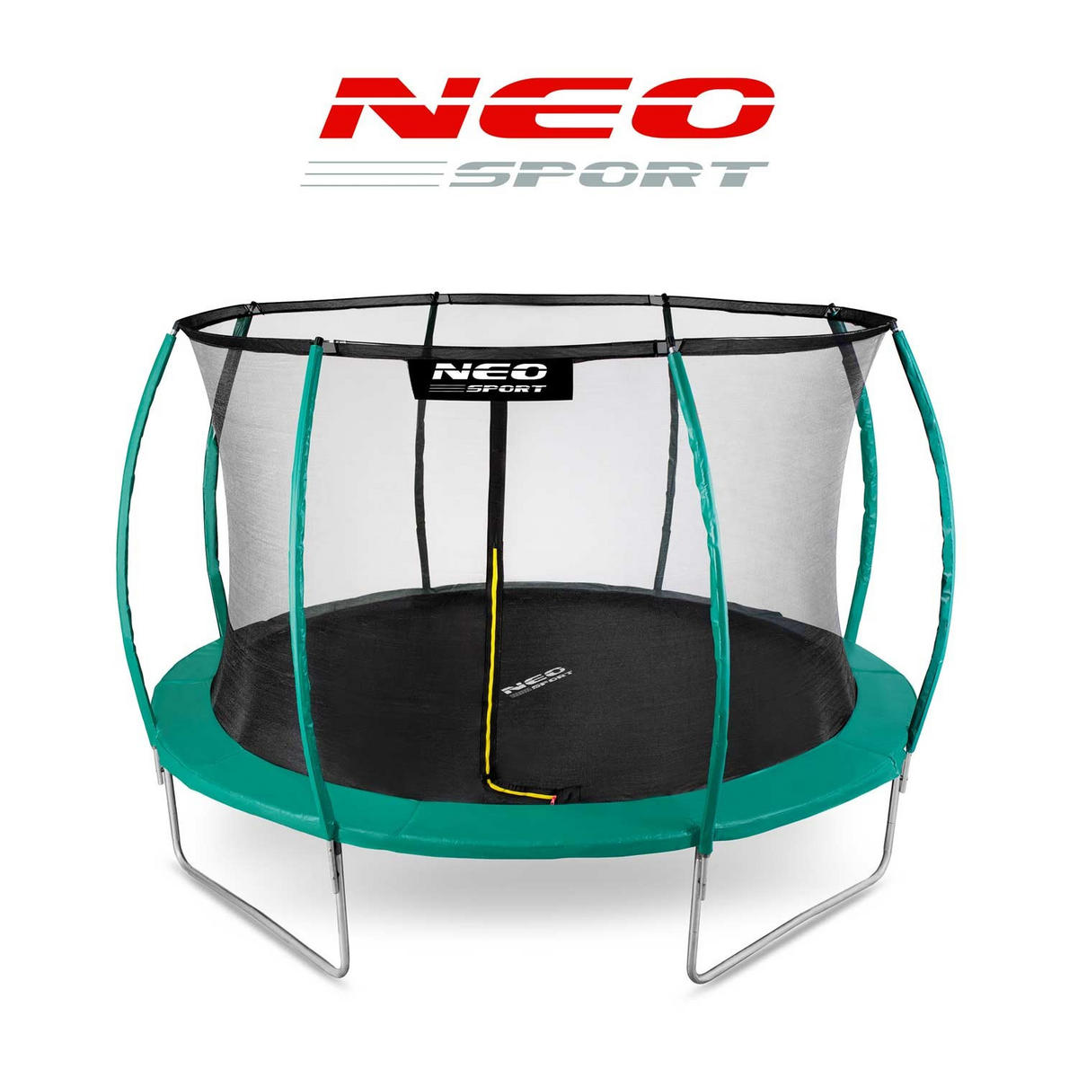 PROFILIERTES Gartentrampolin 14 ft/435 cm mit Innennetz - Grün, Metall (435/435cm)