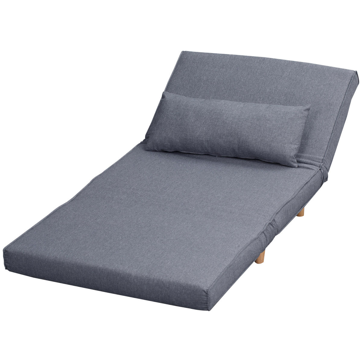 SCHLAFSOFA DE-08204 verstellbare Rückenlehne, skandinavisches Design Grau - Grau, Holzwerkstoff (94/80/78cm) - ComfortXL