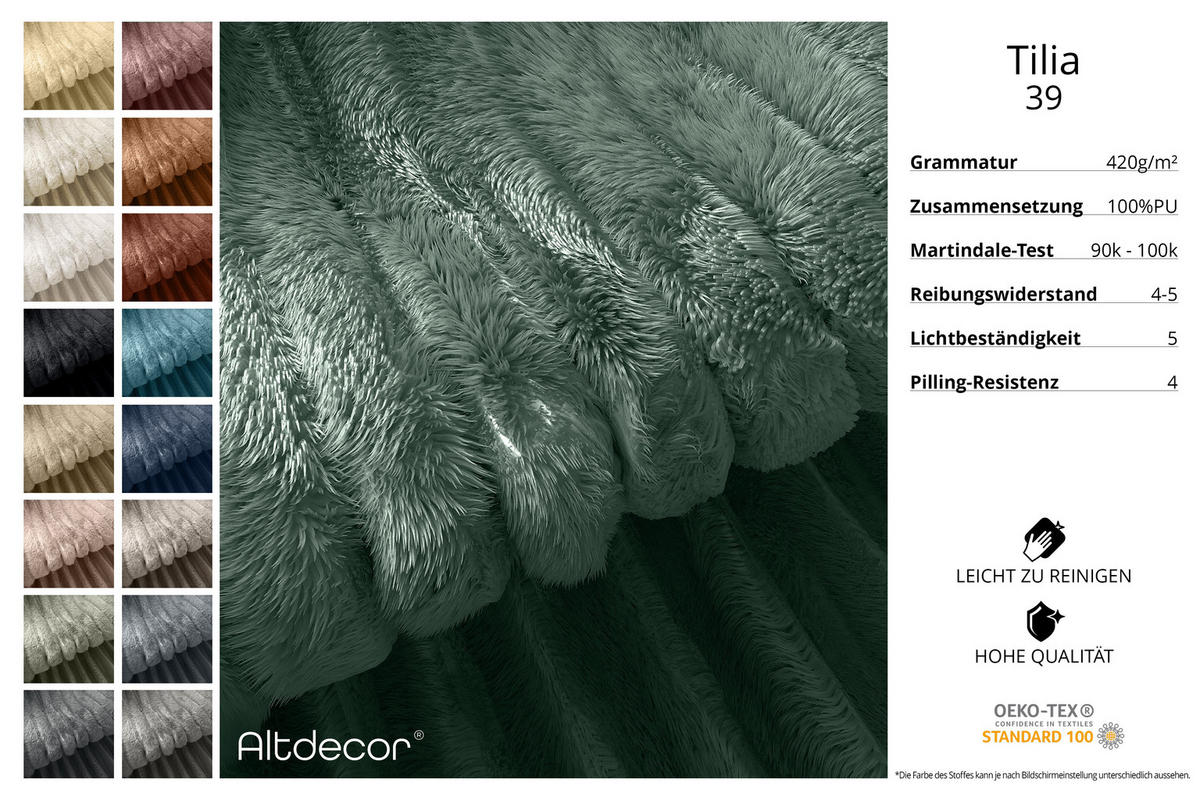 BOXBETT mit Matratze H4 und Lattenrost - TOLO-Z - 140x200 Cord - Dunkelgrün - Dunkelgrün, Holzwerkstoff (140/200cm) - ALTDECOR