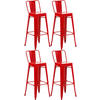 BARHOCKER 4er Set Lekel Metall Rot - Rot, Metall (44/96/43cm) - DELUKE
