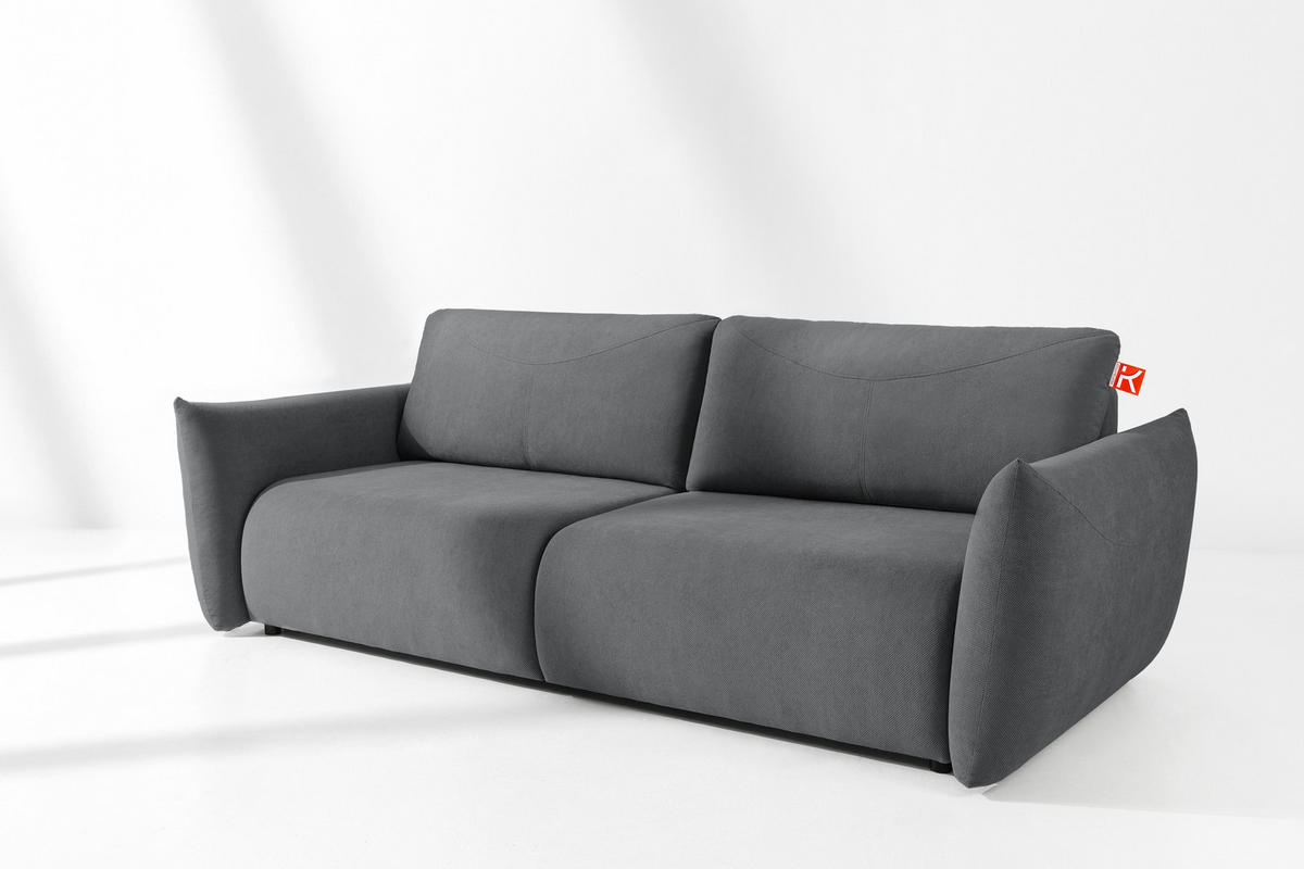 3-SITZER-SOFA LAVIS, Graphit - Dunkelgrau, Holz/Textil (242/87/111cm) - KONSIMO®