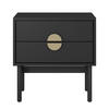 NACHTSCHRANK Stoon Schwarz 55 cm - Goldfarben/Schwarz, Holzwerkstoff/Metall (55.2/57/38cm) - Selsey
