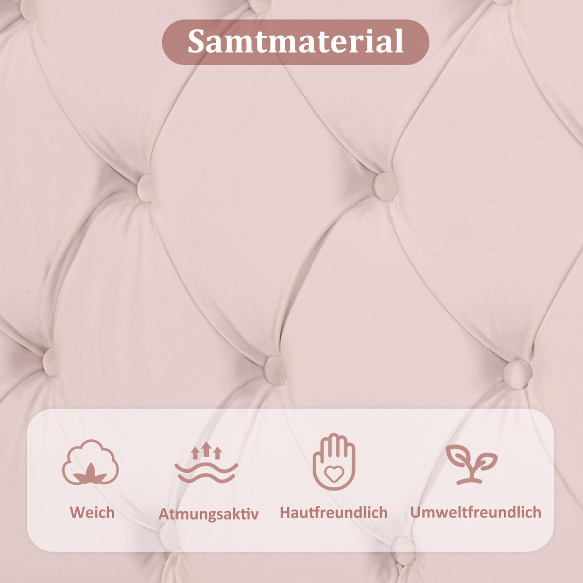 POLSTERBETT 90x200 Lattenrost Kopfteil Höhenverstellbar Samt Rosa - Pink, Textil (90/200cm) - FLIEKS