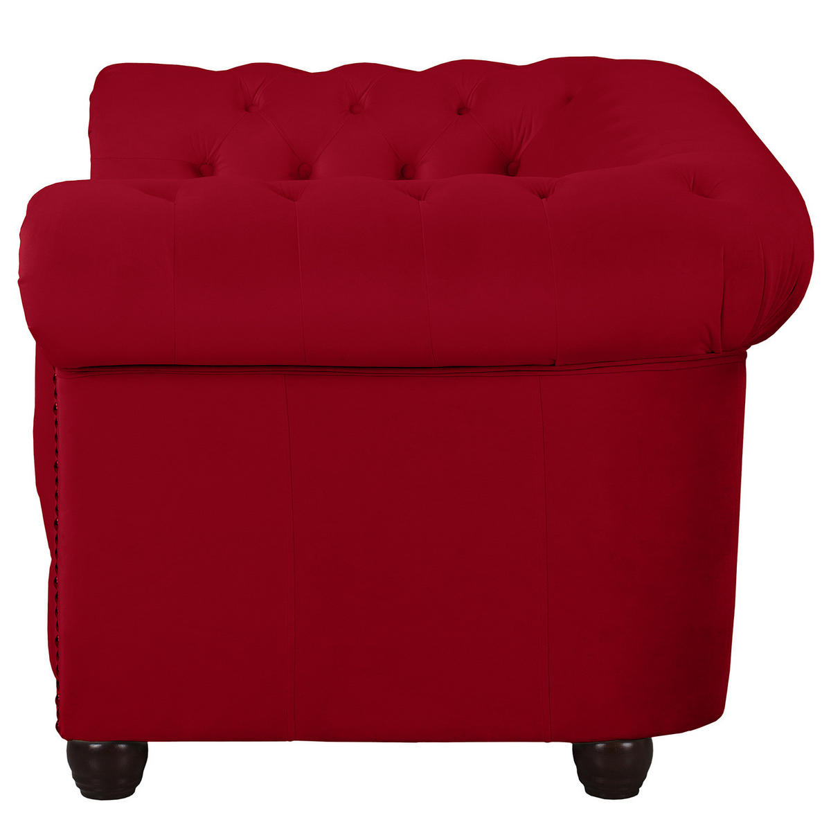 2-SITZER SOFA - Buchefarben/Rot, Buchenholz/Textil (148/72/86cm) - home24
