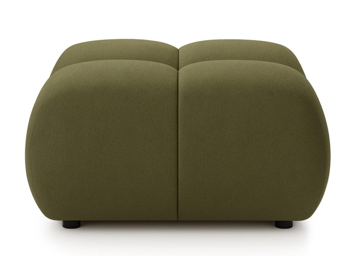 POUF Grün Mila Mit Steppungen Auf Schwarzen Niedrigen Beinen - Grün, Textil (72/43.5/72cm) - Sepro Meble
