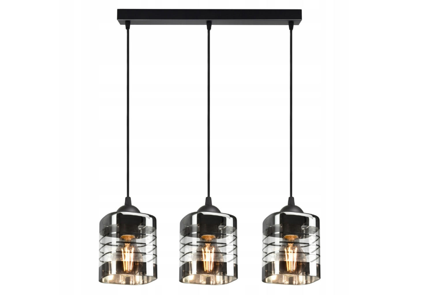 PENDELLEUCHTE TRAGLAS - Transparent/Schwarz, Glas/Metall (10/55/80cm) - kiki design