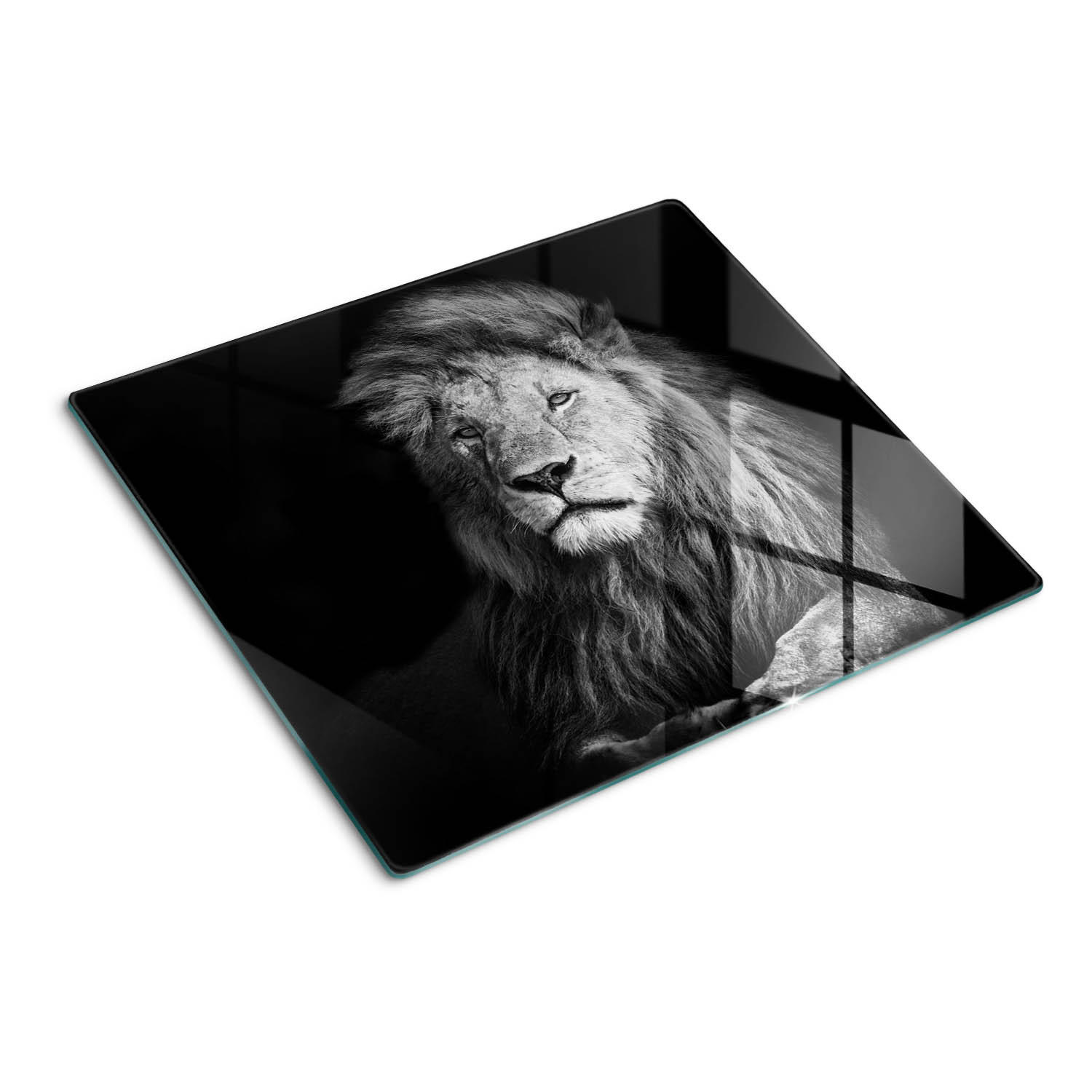 GLASPLATTE 60x52 cm Löwe - Anthrazit, Glas (60/52cm) - TULUP