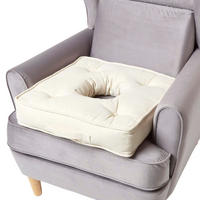 SITZKISSEN mit Aussparung creme 50/50/10 cm – Entlastungskissen, Baumwolle - Creme, Textil (50/50/10cm) - Homescapes