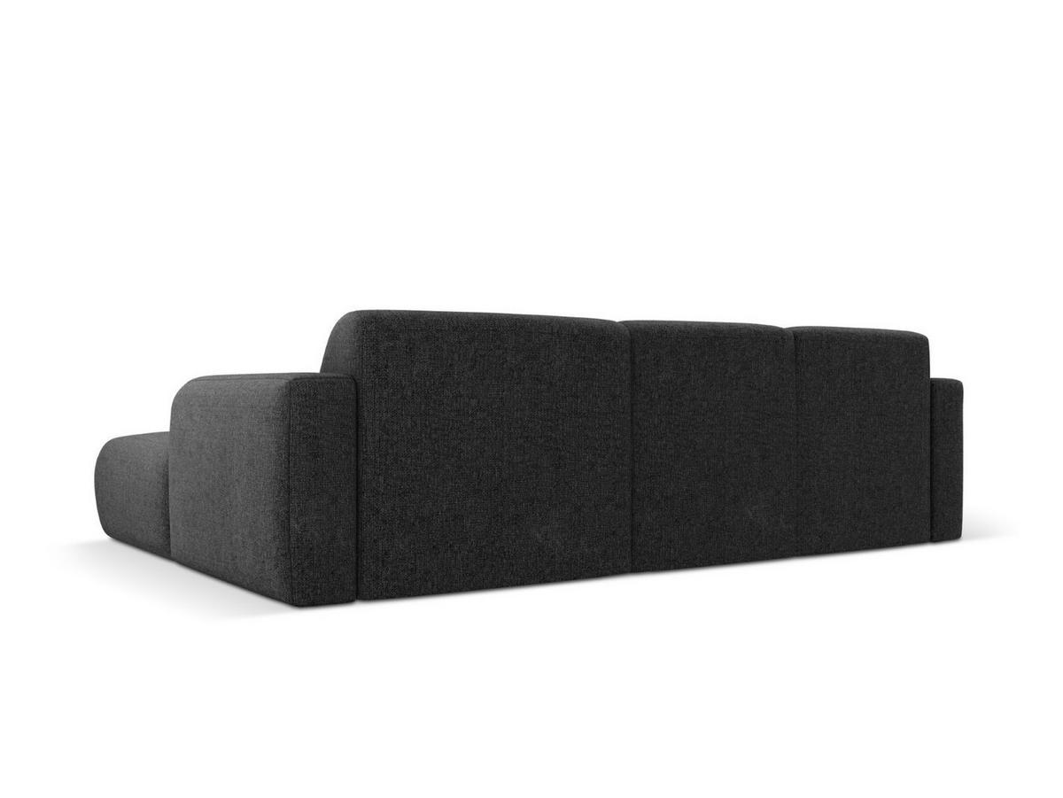 ECKSOFA rechts Molino aus Chenille-Stoff schwarz 4 Sitzplätze - Schwarz, Textil (170/250cm) - Micadoni