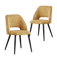 STUHL VICKY 2 Stück - Gelb, Metall (53/81/58cm) - B&D Home