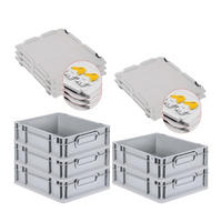 EUROBOX 5x Nextgen Economy Mit Scharnierdeckel Grau/Gelb Griffe Geschlossen 11 Liter - Gelb, Kunststoff (30/12/40cm) - PROREGAL