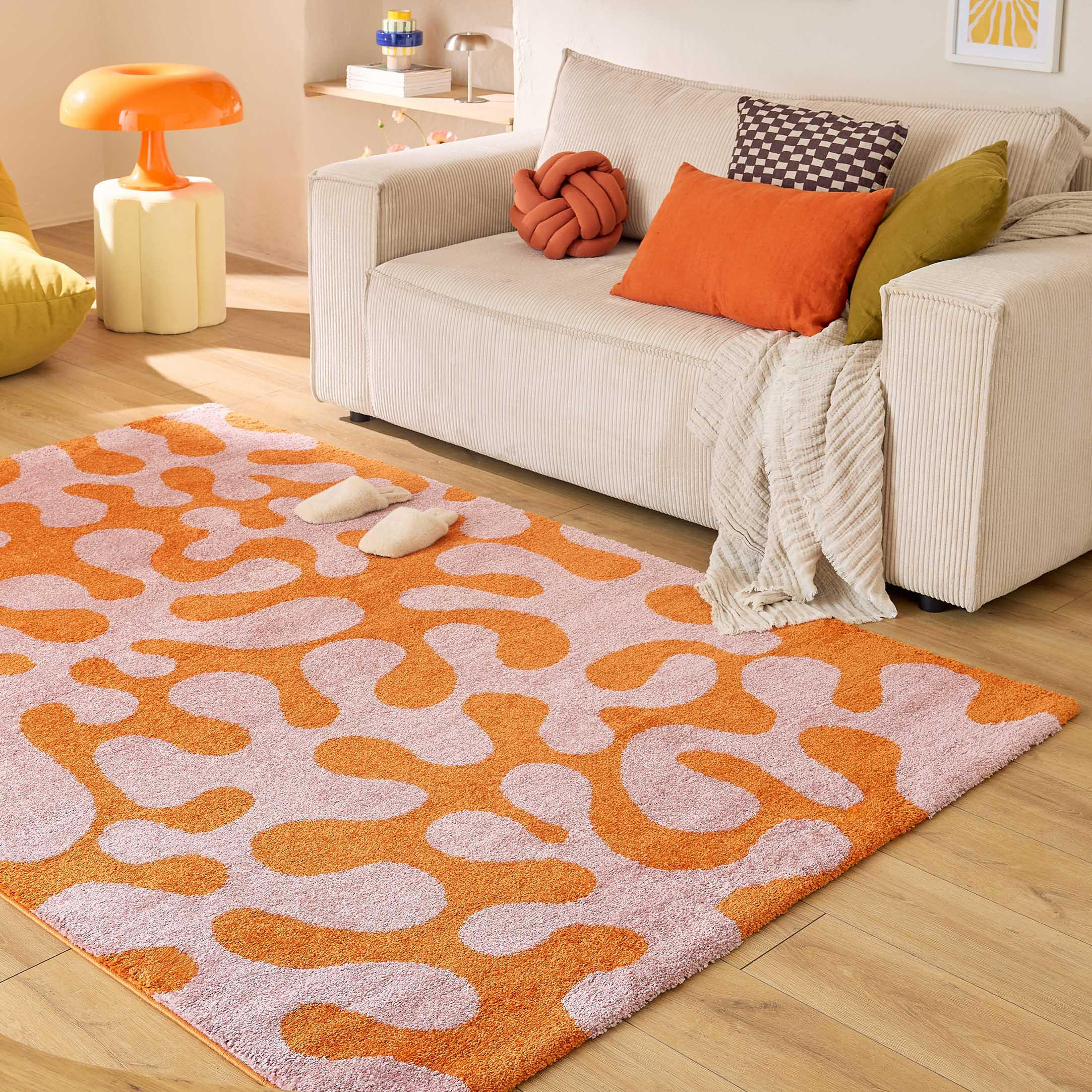 TEPPICH vintage abstrakt orange Groovy 80x140 cm - Orange, Textil (80/140cm) - Nazar Rugs