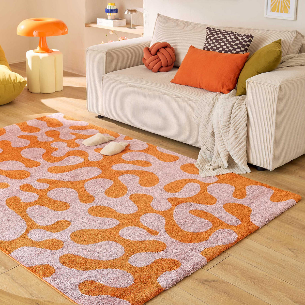 TEPPICH vintage abstrakt orange Groovy 80x140 cm - Orange, Textil (80/140cm) - Nazar Rugs