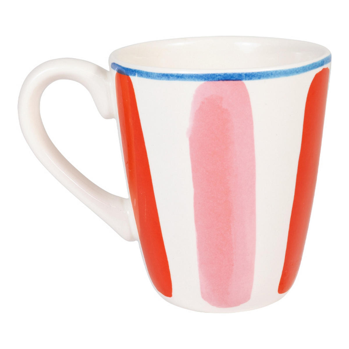 BECHER Streifen PR in Rot - 350 ml - Rot, Keramik (0.35L) - Blond Amsterdam