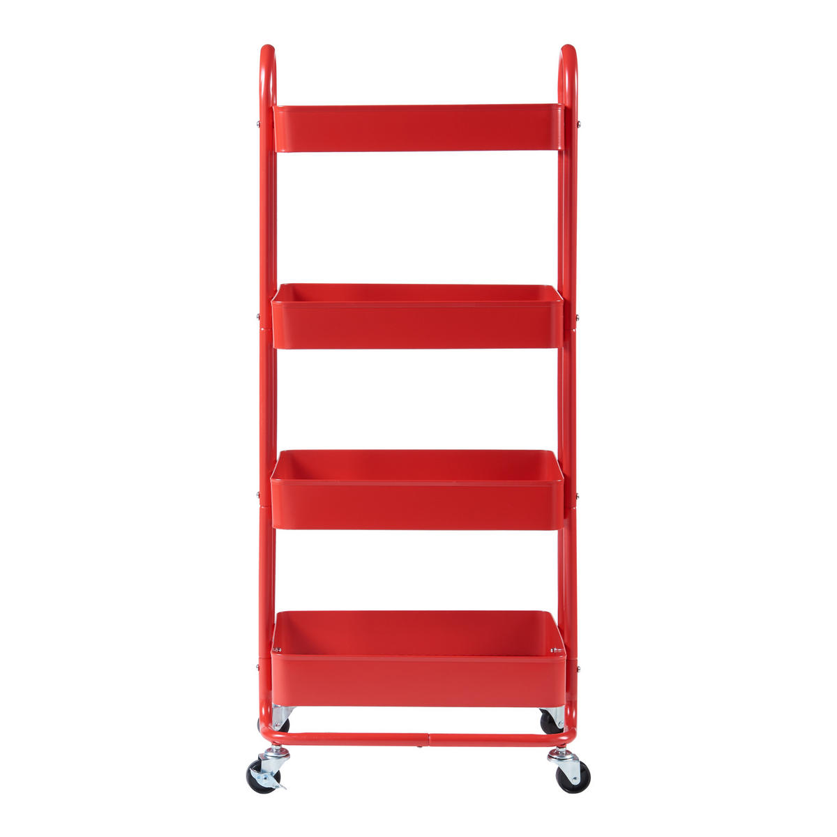 SERVIROVACÍ VOZÍK Pyhäntä - červená, kov (46/103.5/35cm) - [en.casa]