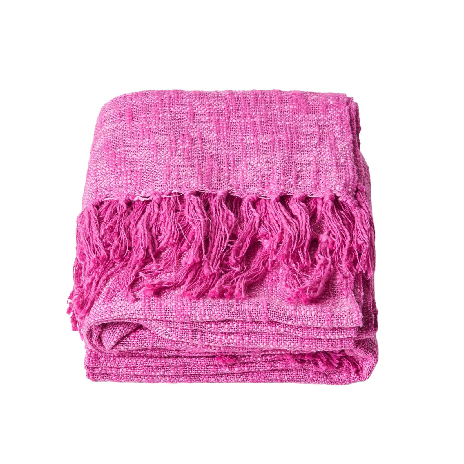 WOHNDECKE Nirvana Slub 150/200 cm, 100% Baumwolle - Rosa, Textil (150/200cm) - Homescapes
