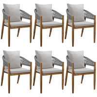 GARTENSTUHL Manacor,höhenverstellbare Kunststofffüße,greige - Greige/Braun, Holz (59/76.5/58cm) - tectake