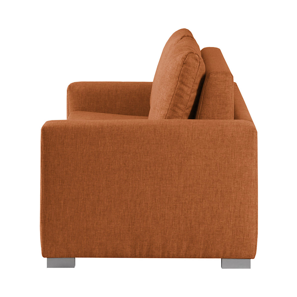 SCHLAFSOFA - Silberfarben/Orange, Textil (153/90/90cm) - home24