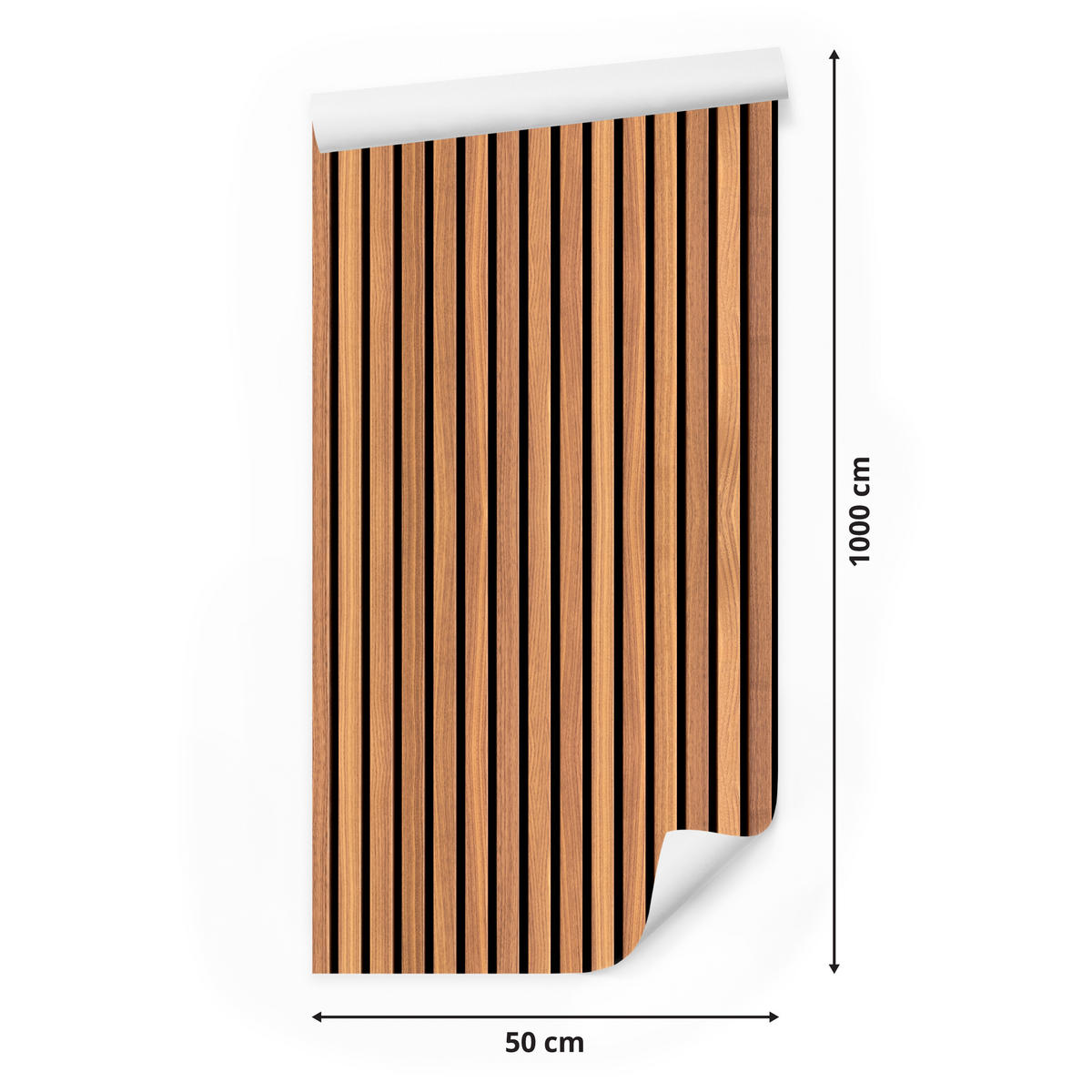 VLIESTAPETE Holzlamellen in 3D-Optik – Braun, Schwarz – 50x1000 cm - Schwarz/Braun, Papier (50/1000cm) - Muralo