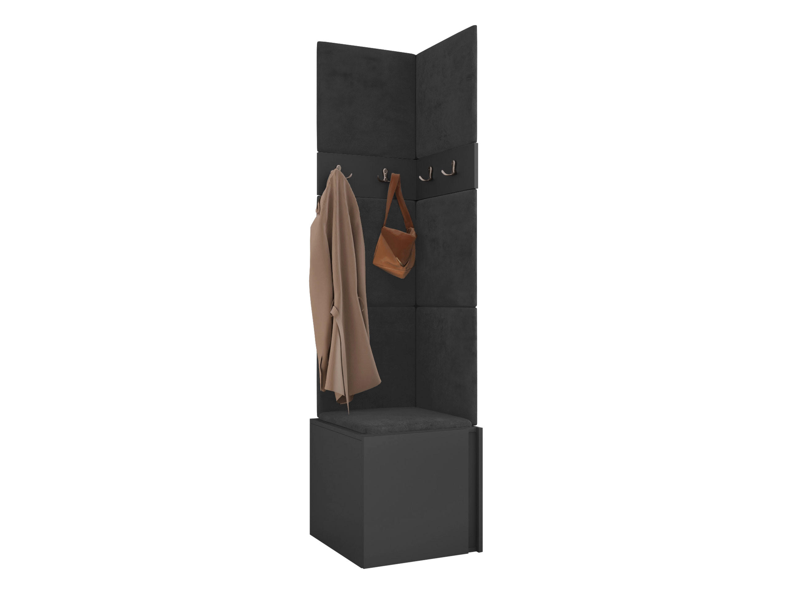 MOBILIER PENTRU HOL Orion XXI - grafit/antracit, material plastic/compozit lemnos (42/186/46cm) - MIRJAN24
