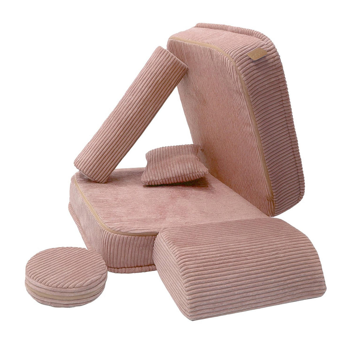 KINDERSESSEL modular 3-in-1 ausklappbar aus Cord in Puderrosa - Pink, Textil (60/50/50cm) - MeowBaby