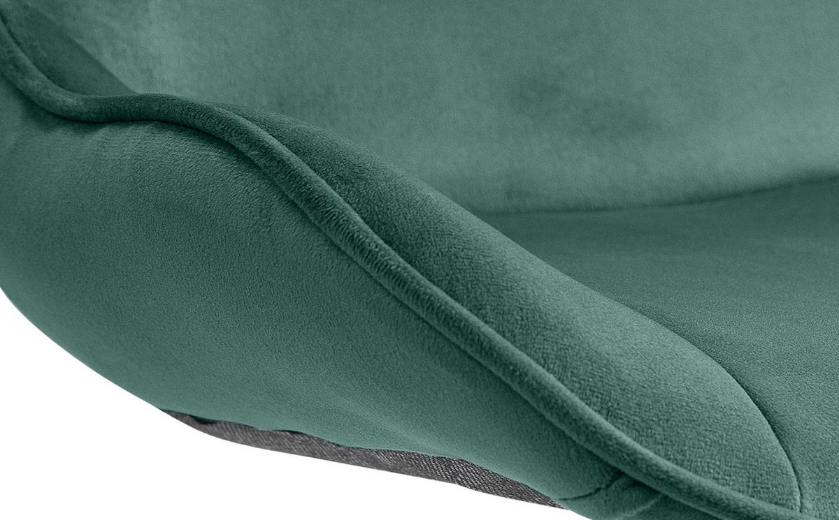 BARHOCKER Vulcano Samt weiß grün - Weiß/Grün, Textil/Metall (49/106/51cm) - TPFLiving