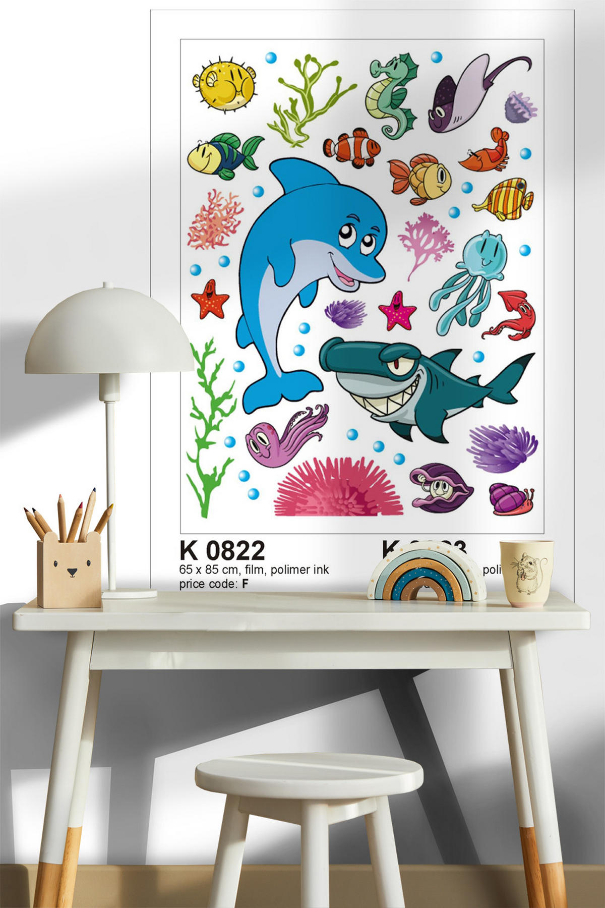WANDTATTOO Unterwasserwelt 85 x 65 cm - Multicolor, Papier (85/65/65cm) - Sanders & Sanders