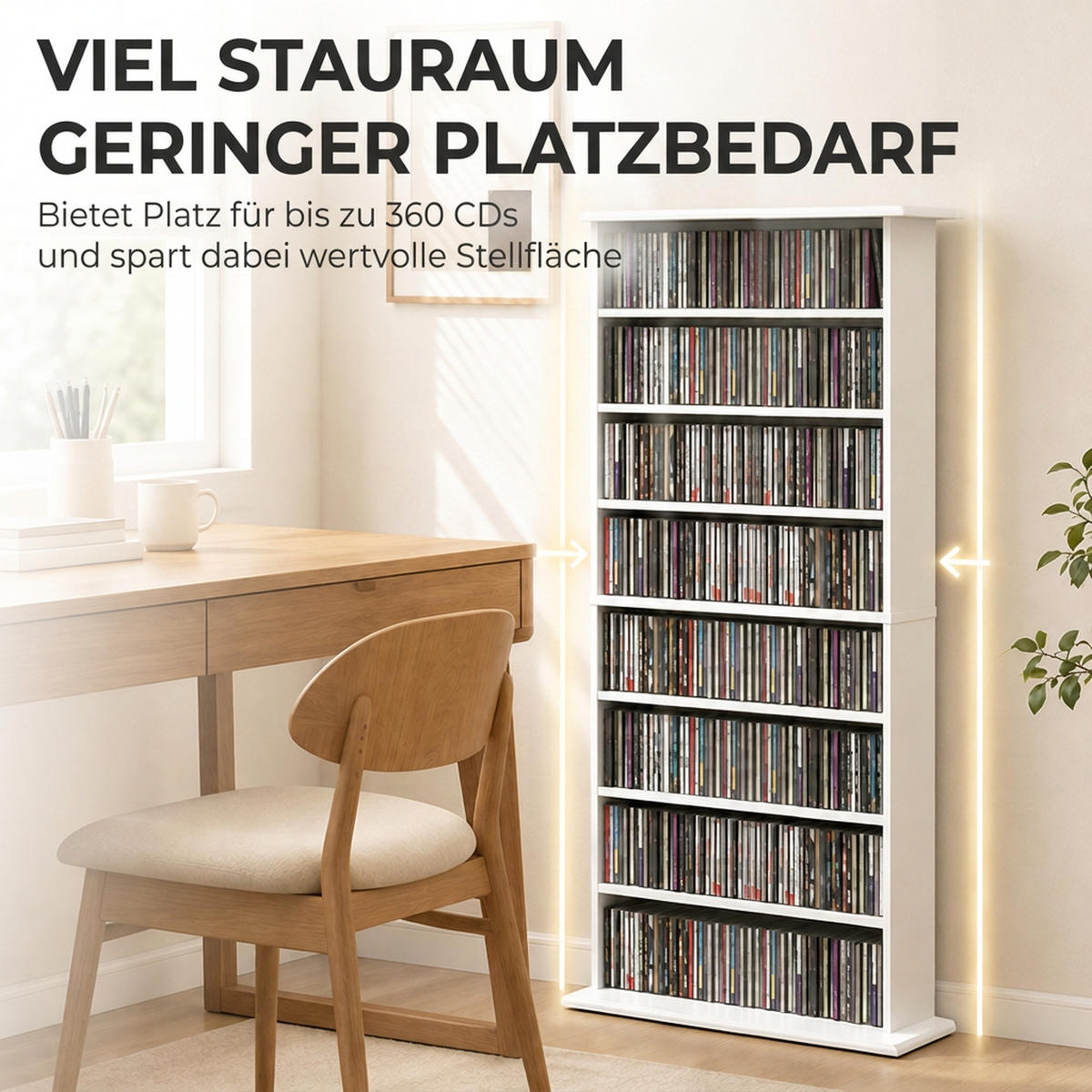 MEDIENSCHRANK Holzspanplatte Weiß - Weiß, Holzwerkstoff (24/126.3/58cm) - HOMCOM
