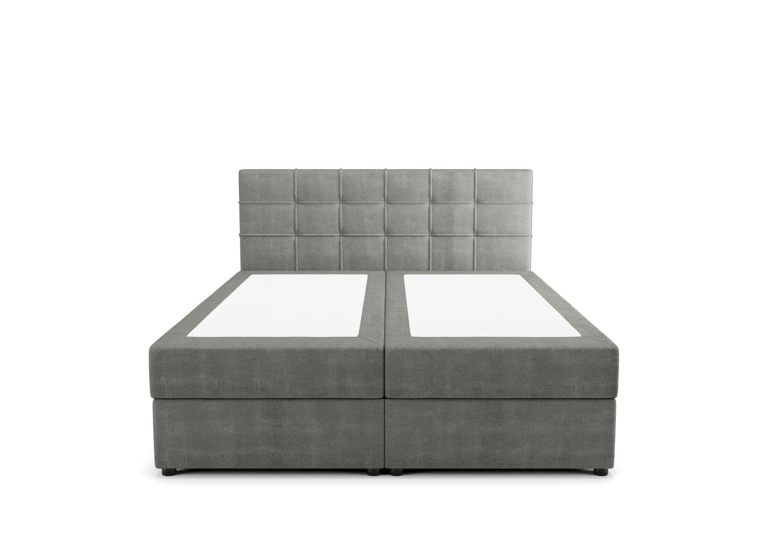 BOXBETT KIDA mit Matratze H3, Bonell und Topper 120x200 Curio 93 - Dunkelgrau, Textil (120/200cm) - Bedante