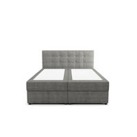 BOXBETT KIDA mit Matratze H3, Bonell und Topper 200x200 Curio 93 - Dunkelgrau, Textil (200/200cm) - Bedante