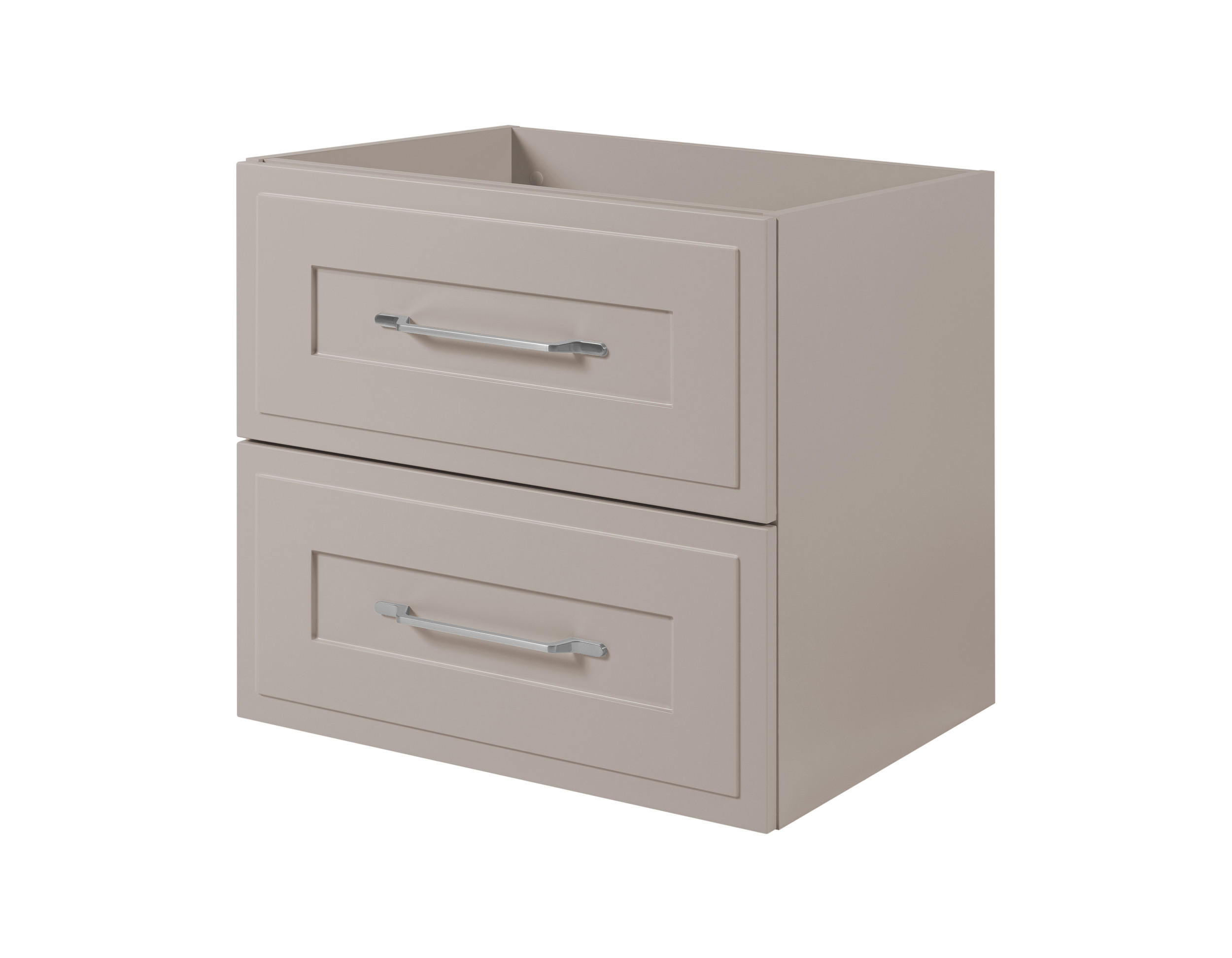 WASCHBECKENUNTERSCHRANK im klassischen Stil, Kaschmir, 60 x 57 x 46 cm - Beige/Silberfarben, Holzwerkstoff (60/57/46cm) - 3XE LIVING